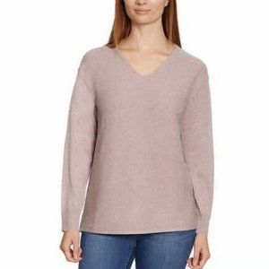 NWT Ella Moss Women's Ribbed Knit Cozy V-Neck Sweater Mauve Size M $65 Z917